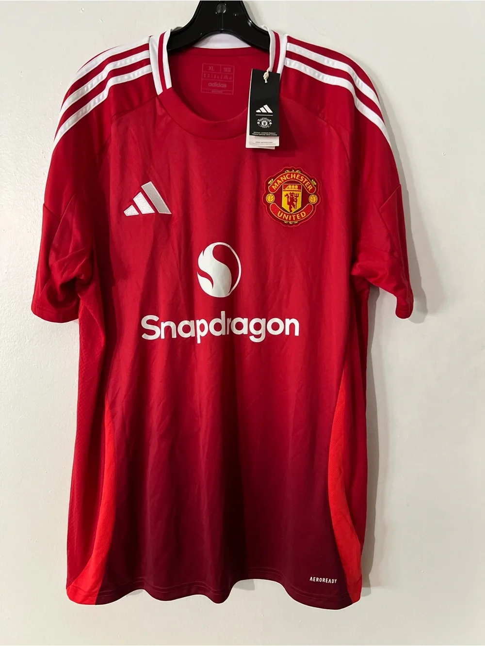 adidas Manchester United Red and White Home Jersey